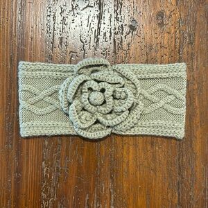 Mud Pie Cable Knit Flower Headband Ear Warmer